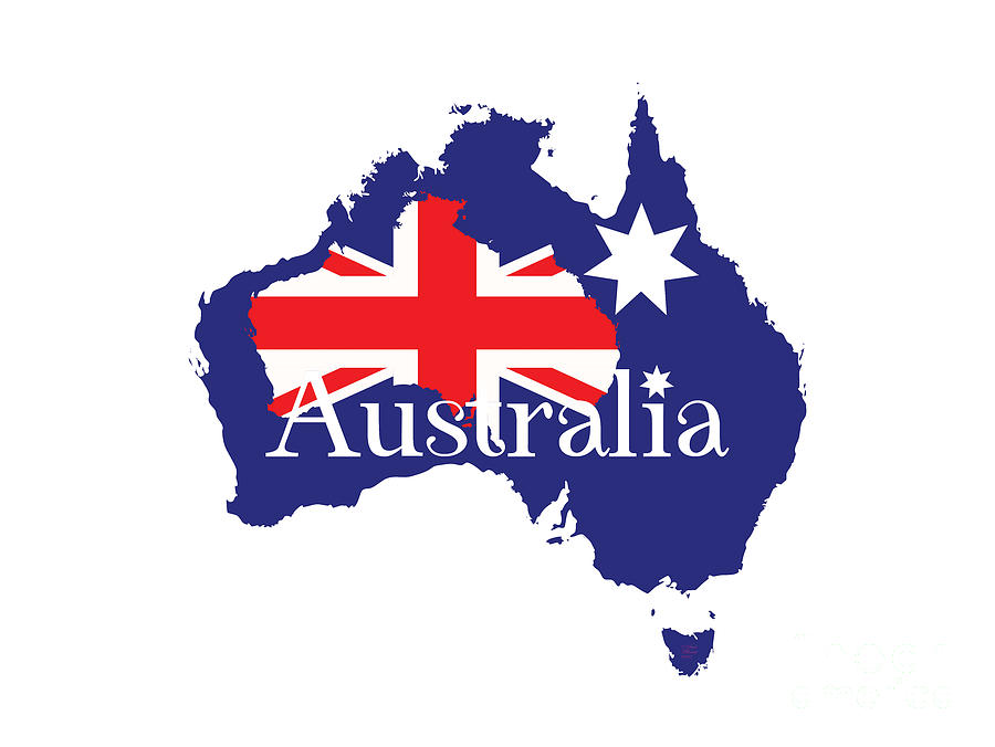 Australia Shirt, Australia Sweatshirt, Australia Gifts, Souvenirs, Digital Art by David Millenheft