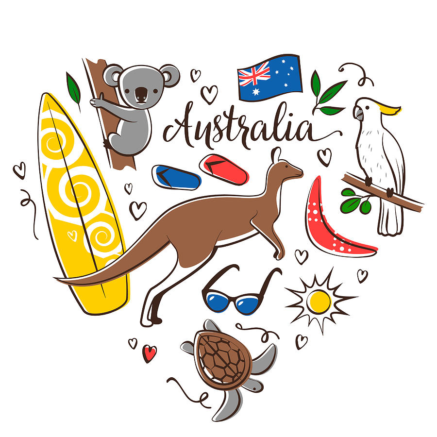 Australia symbols Drawing by Askmenow
