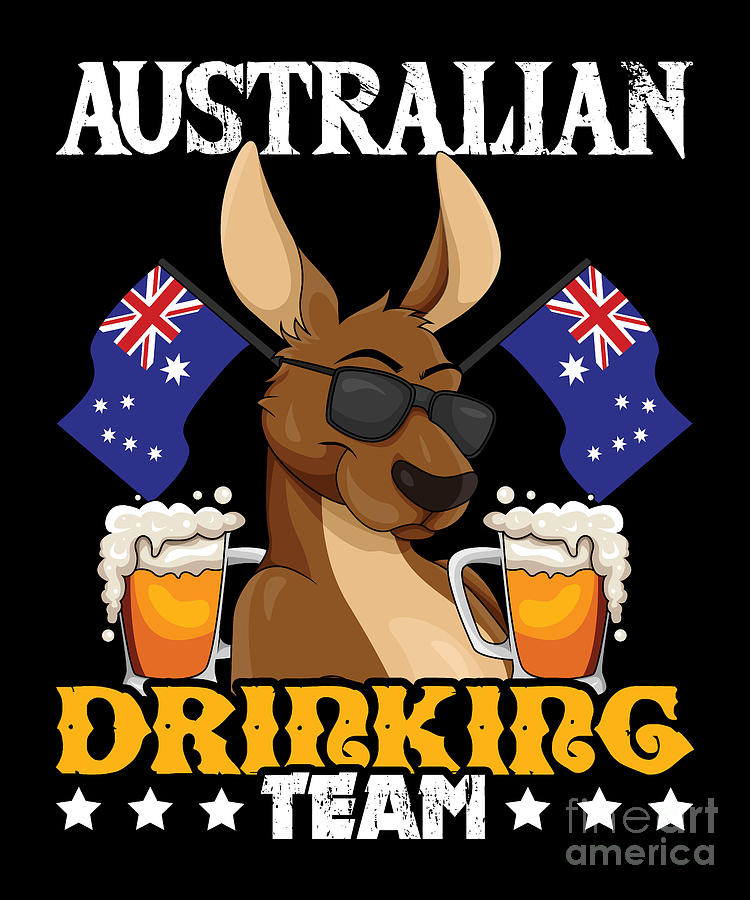 Australian Drinking Beer Australia Day Kangaroo Digital Art By Shirtom