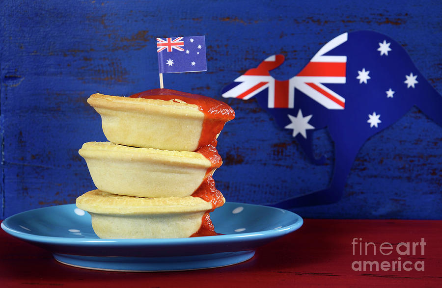 Australian meat pies party food. Photograph by Milleflore Images