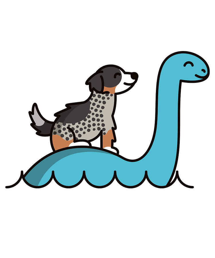 Australian Shepherd Loch Ness Digital Art by Jeff Chen - Pixels