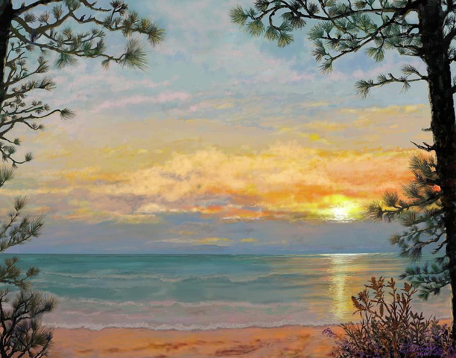 Ocean Digital Art - Australian Sunrise by Marilyn Cullingford