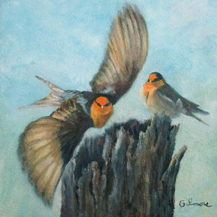Australian Swallows Painting by Roseann Gilmore