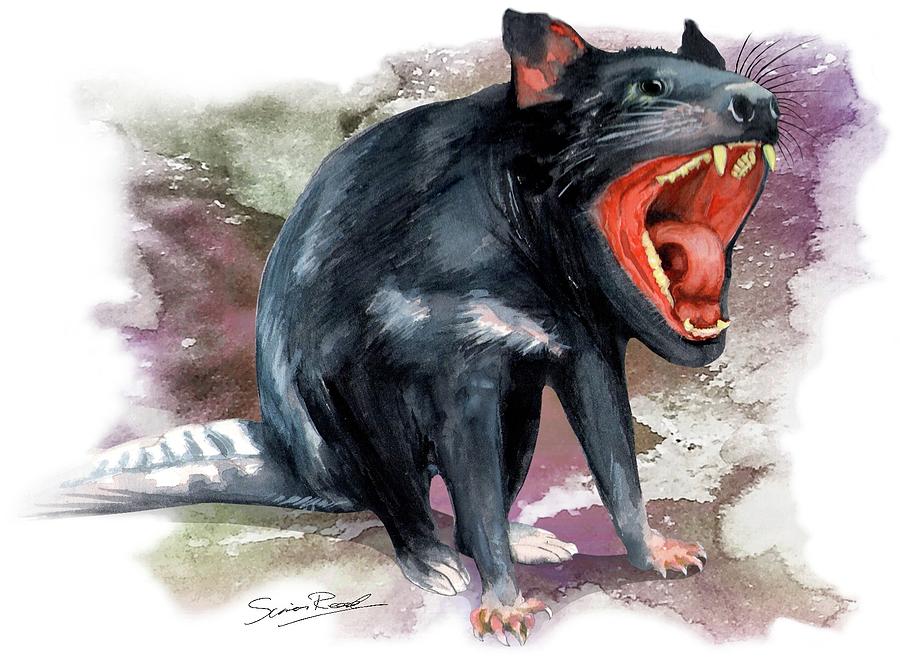 Australian Tasmanian Devil Painting by Simon Read