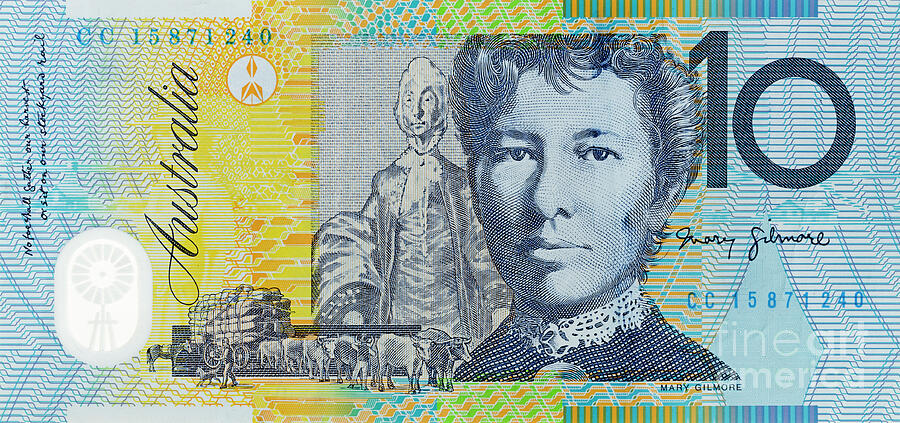 Aud Photograph - Australian ten dollar banknote by Roberto Morgenthaler
