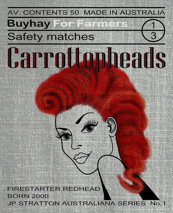 Australiana Iconic Matches Carrot Top Female I Drawing by Joan Stratton