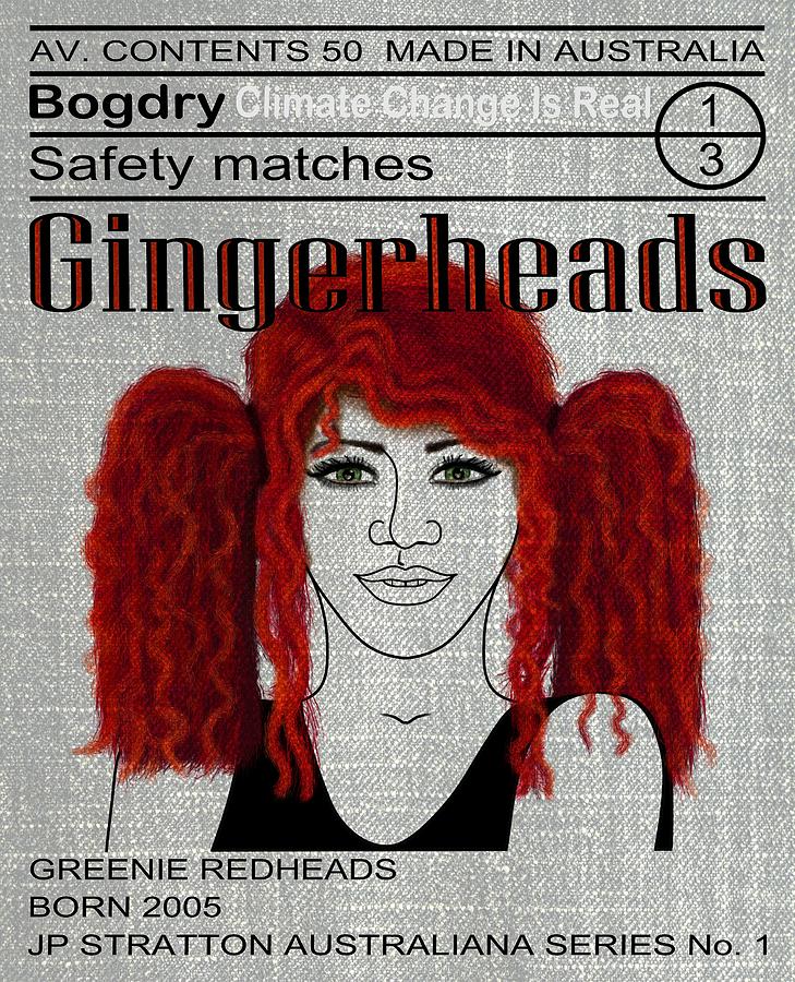 Australiana Iconic Matches Gingerhead Female I Drawing by Joan Stratton