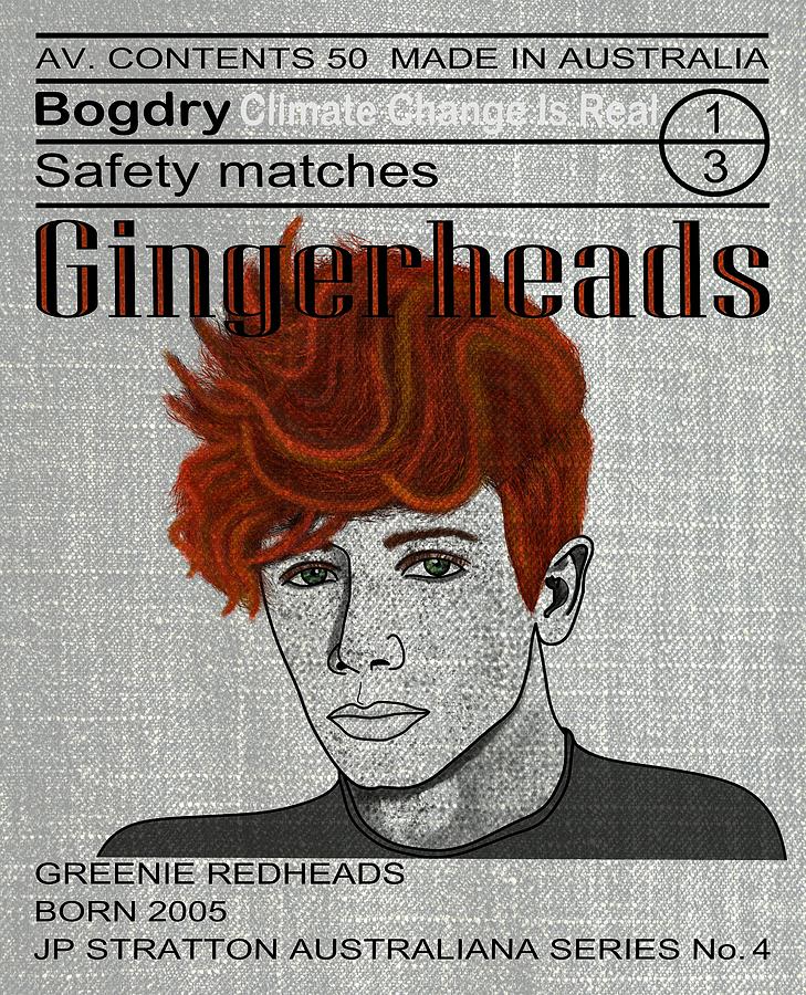 Australiana Iconic Matches Gingerhead Male I Drawing by Joan Stratton