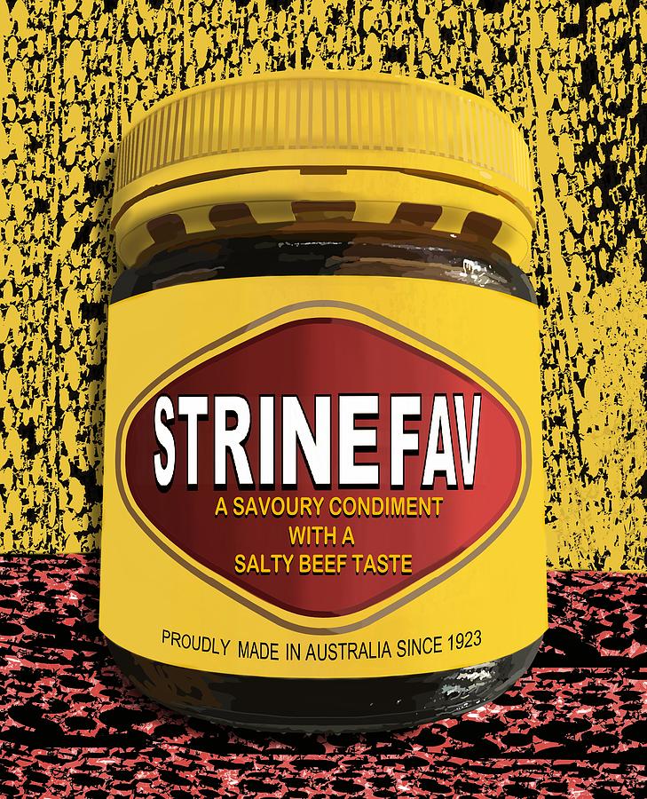 Australiana Pop Art Strine Fav Salty Beef Spread Drawing by Joan Stratton