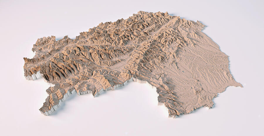 Austria Steiermark Topographic Map 3D View Neutral Isolated Photograph by FrankRamspott Austria Steiermark Topographic Map 3D View Neutral Isolated Photograph by FrankRamspott