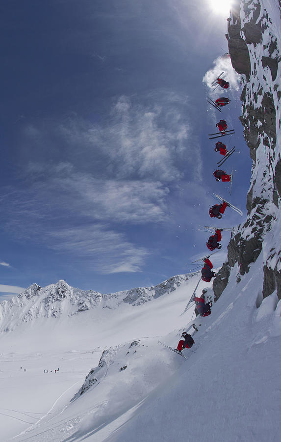 Austria, Tirol, Multiple exposure skiing man Photograph by Westend61