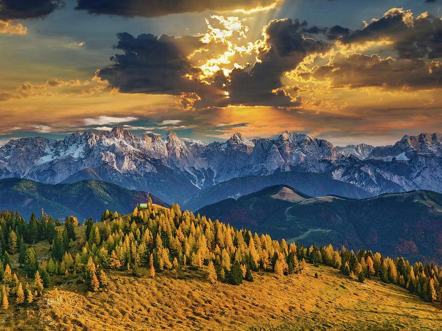 Austrian Alps at Sunset Photograph by Anthony Dezenzio