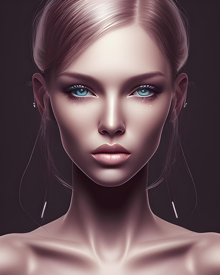 Austrian Woman Face Digital Art by Marco Lermer - Fine Art America