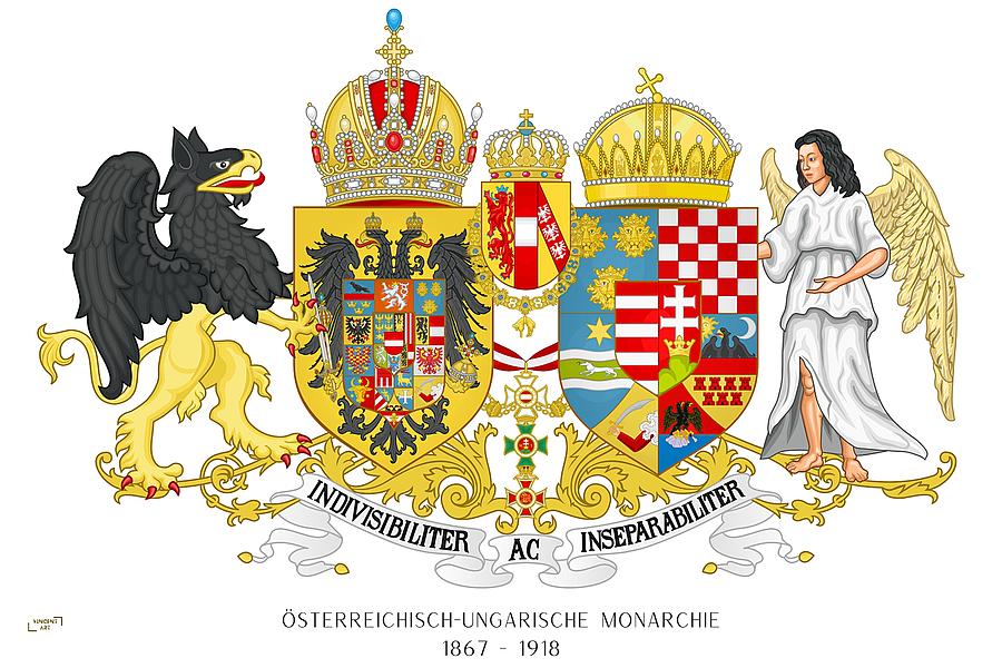 Austro-Hungarian Monarchy Coat of Arms Poster Painting by Vincent Monozlay