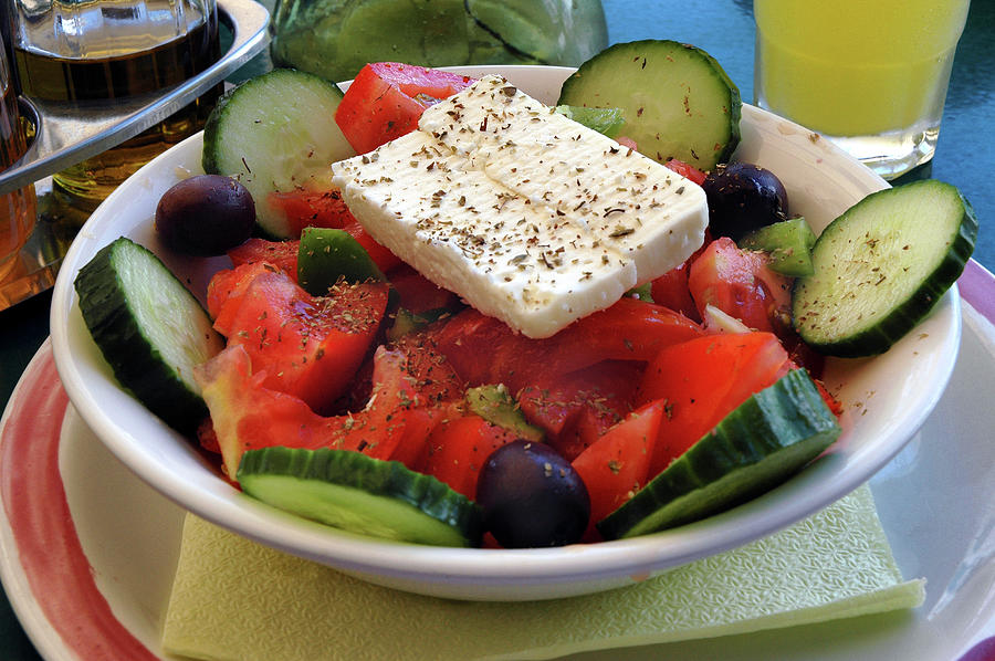 Authentic Greek Salad Photograph by Phil Cardamone