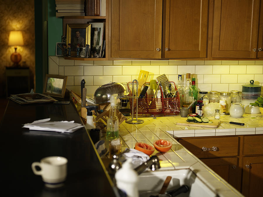 Authentic messy kitchen Photograph by Ryan McVay