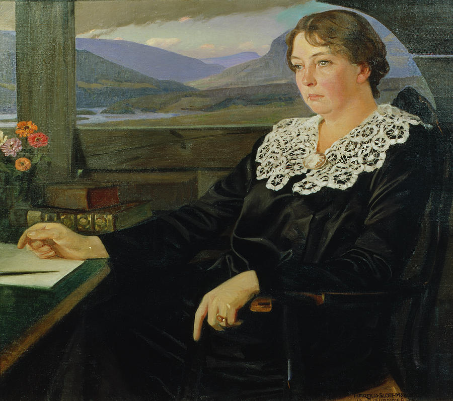 Author Sigrid Undset, 1923 Painting by O Vaering by Harald Slott-Moller
