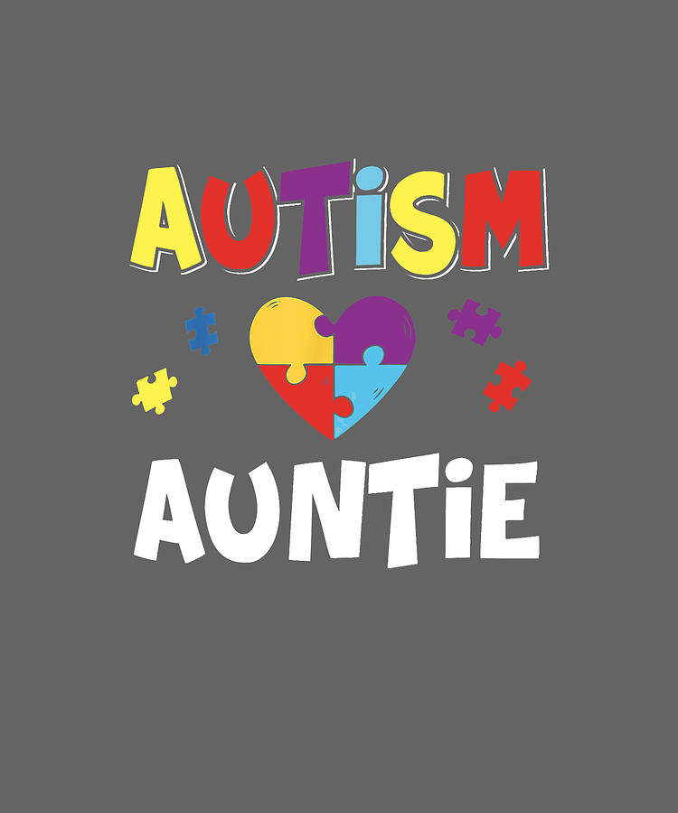 Autism Auntie Awareness Puzzle T Tshirt Digital Art By Julie Hurst