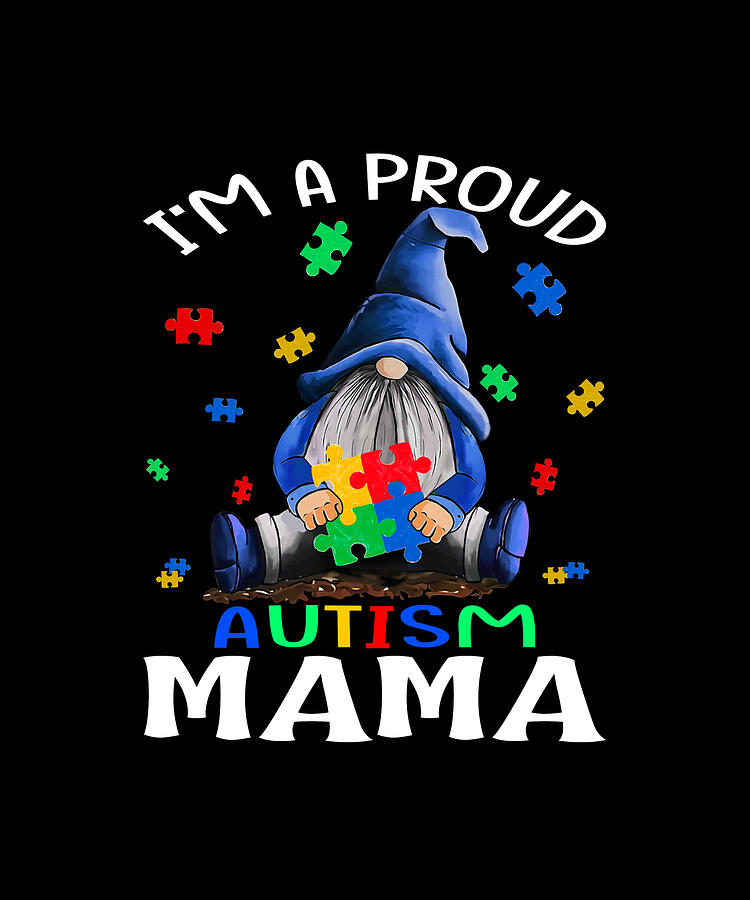 Autism Drawing - Autism Awareness Dabbing Gnomes Proud Autism Mama by ThePassionShop