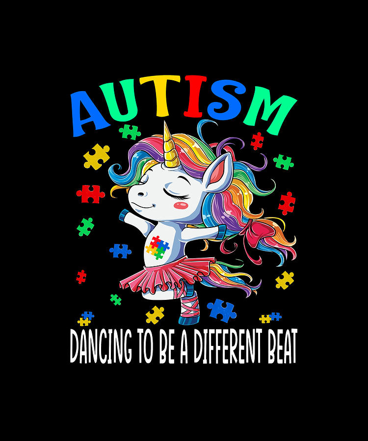 Autism Drawing - Autism awareness Dabbing unicorn puzzle piece by ThePassionShop