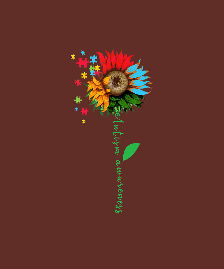 Autism Awareness Flower T-Shirt Digital Art by Julie Hurst - Fine Art ...