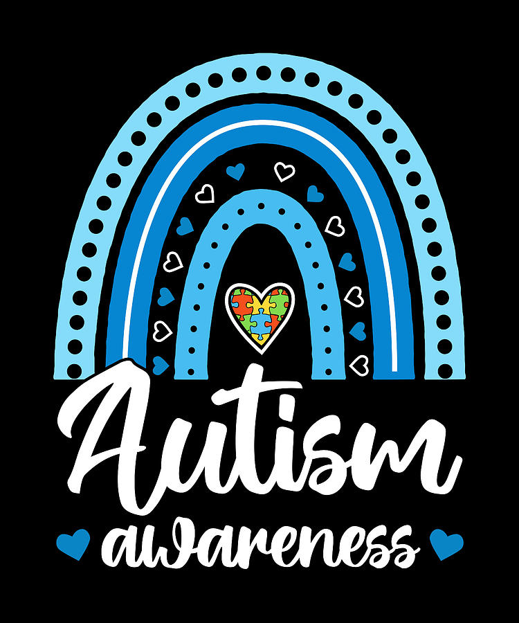 Autism Awareness Rainbow Puzzle heart Digital Art by Qwerty Designs ...