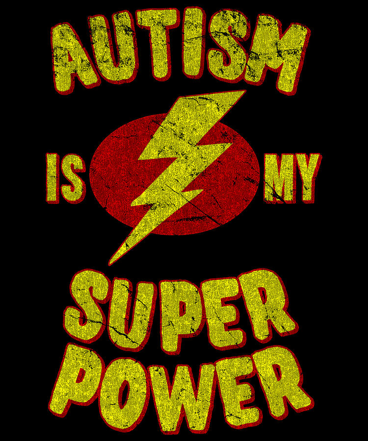 Autism Is My Superpower Retro Digital Art by Flippin Sweet Gear
