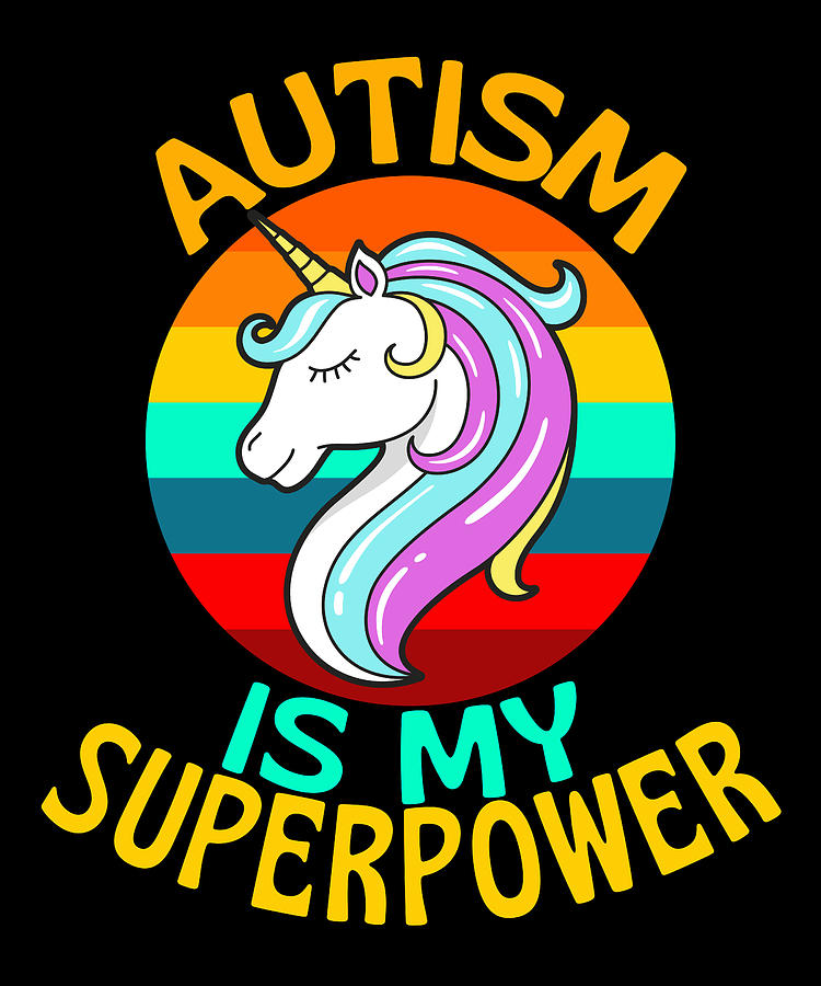 Autism Drawing - Autism Is My Superpower Unicorn Lover by Faiz Nawaz