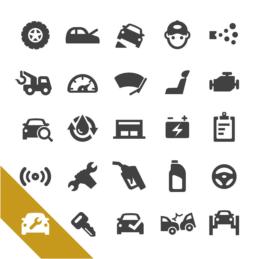 Auto Repair Shop Icons - Select Series Drawing by -victor-