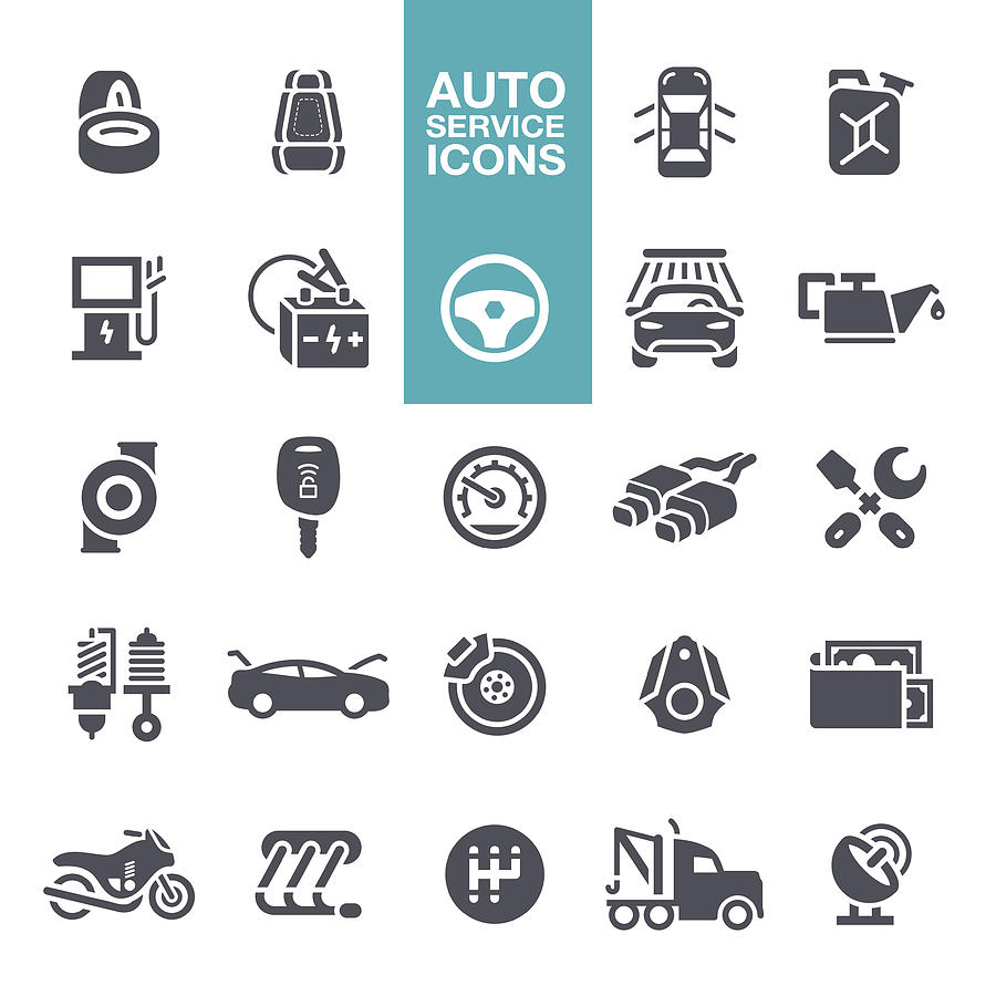Auto service icons Drawing by Forest_strider