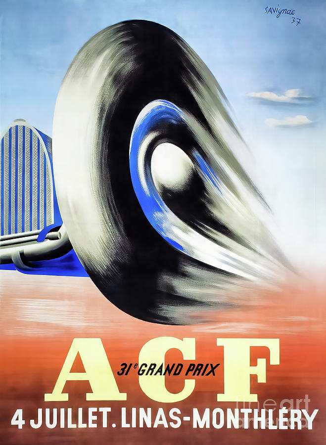 Automobile Club de France 1937 Grand Prix Drawing by M G Whittingham