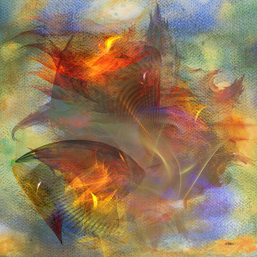 Autumn Ablaze - Square Version Digital Art by Studio B Prints