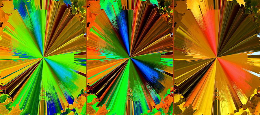 Autumn Abstract Triptych Digital Art by Will Borden