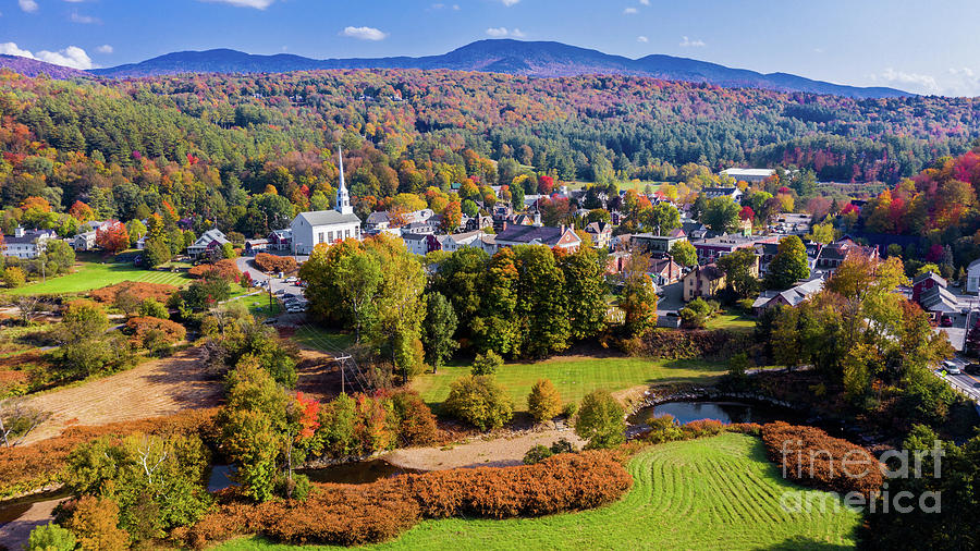 Autumn aftrnoon in Stowe Vermont. Photograph by Scenic Vermont Photography