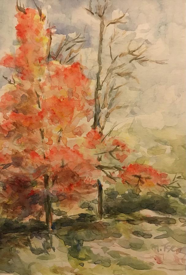 Autumn along Mississauga Rd.  Painting by Milly Tseng
