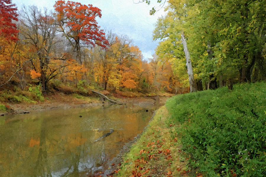 Autumn Along the Iroquois River  Digital Art by Scott Kingery