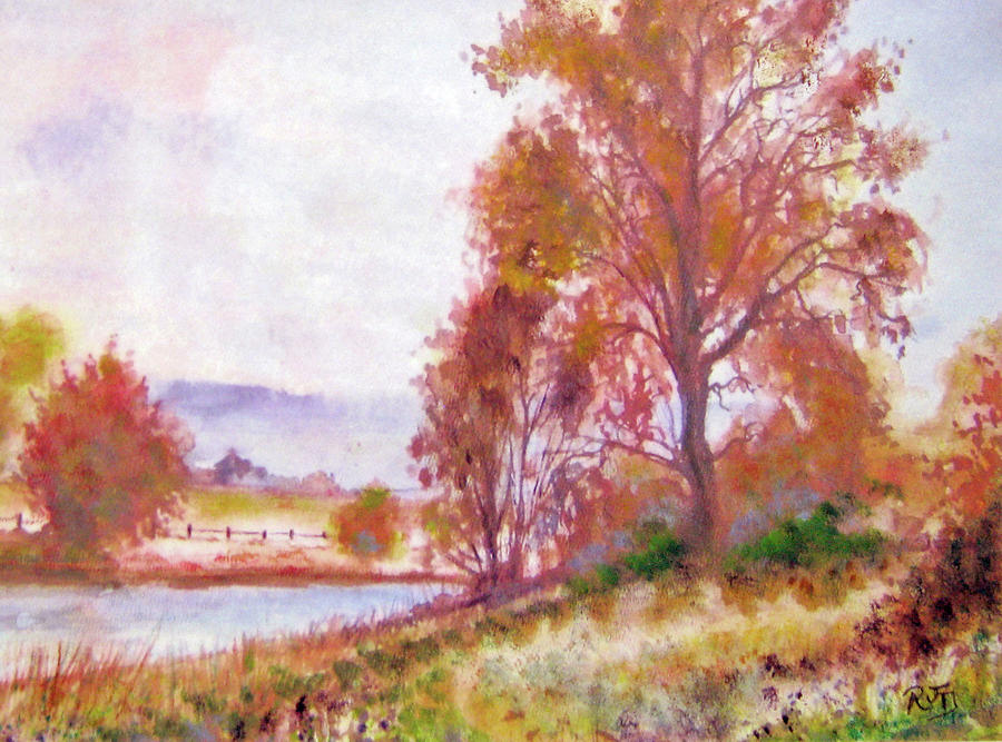 AUTUMN along the River Tweed Painting by Richard James Digance