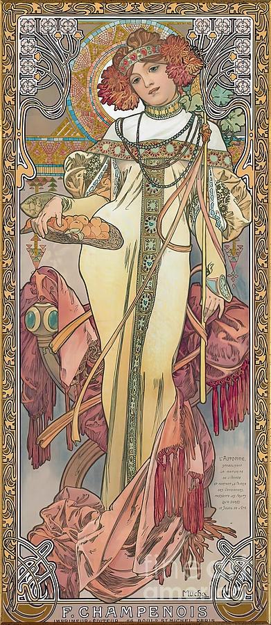 Autumn Alphonse Mucha 1900 Painting by Jeremy Price - Fine Art America