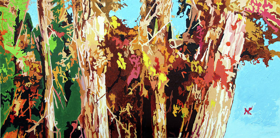 Autumn Amongst the Cottonwoods Painting by John Lautermilch