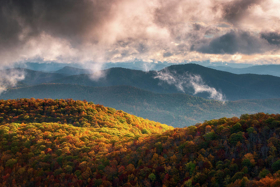 Autumn Appalachian Mountains NC Scenic Blue Ridge Parkway North Carolina Landscape Photograph by Dave Allen
