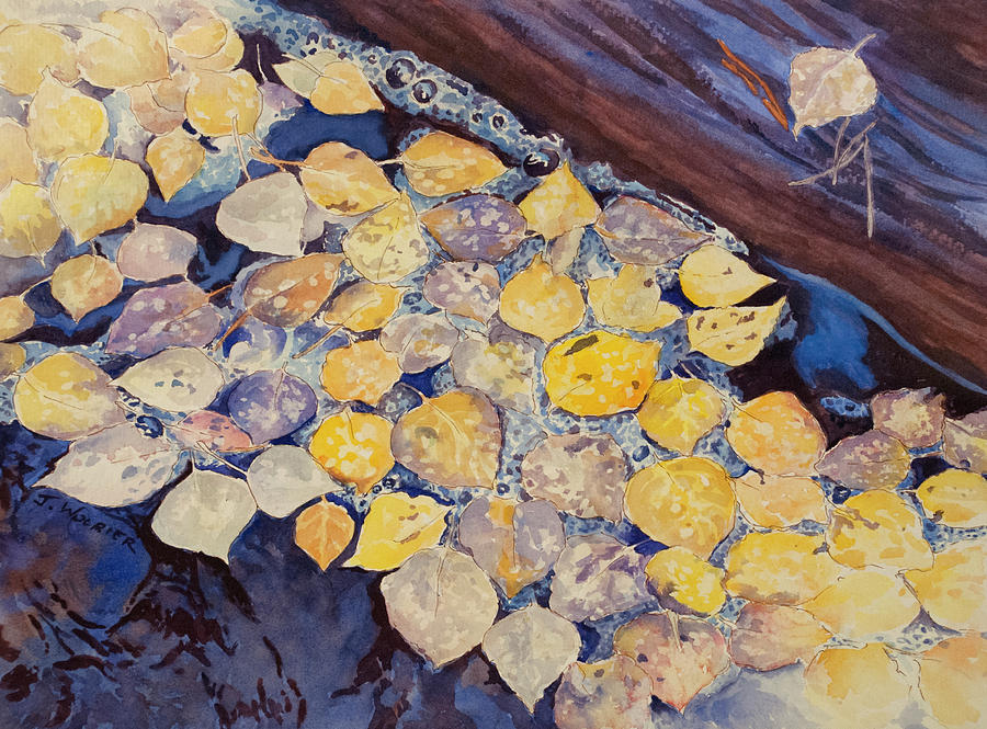 Autumn Aspen Leaves Mixed Media by Joan Wolbier