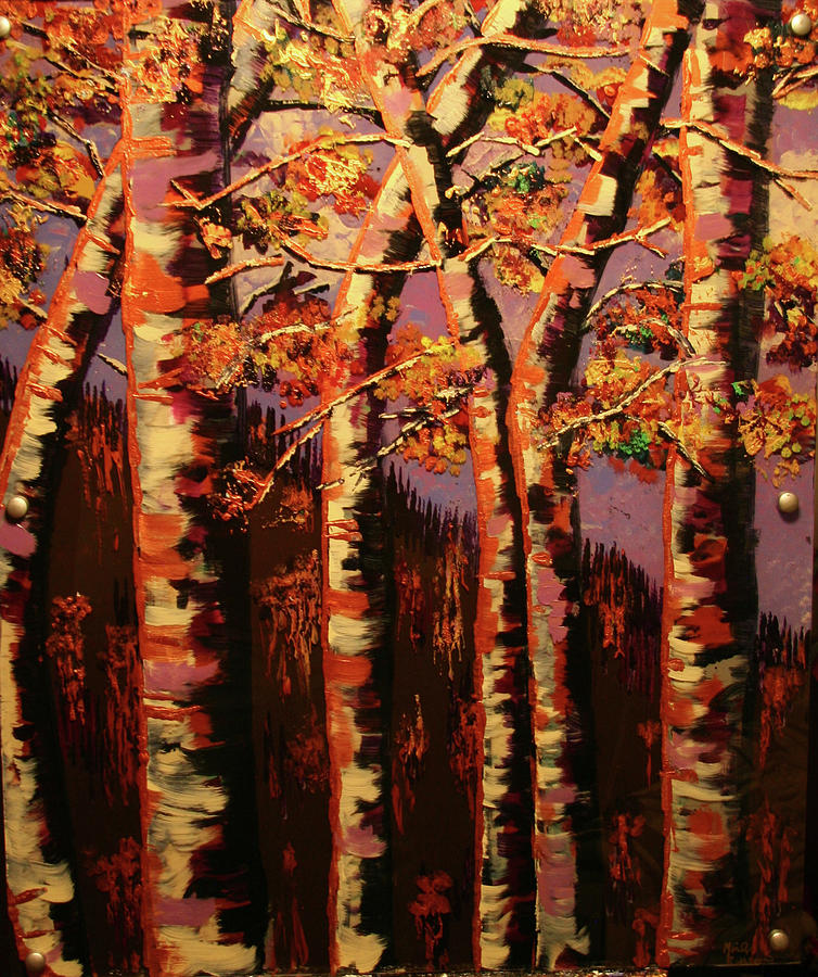 Autumn Aspen Painting by Marilyn Quigley