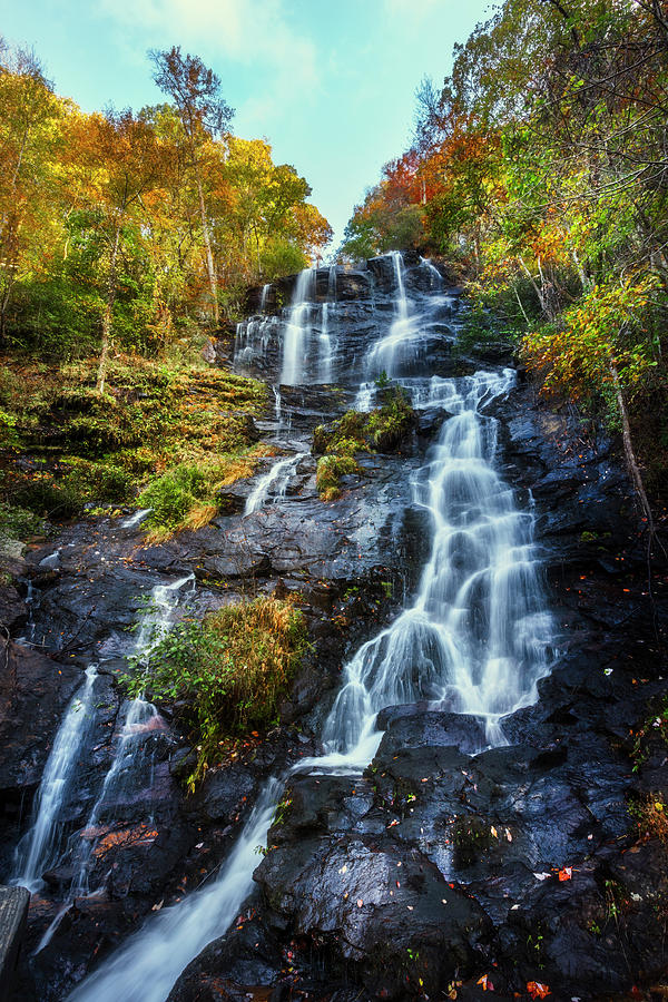 Autumn at Amicalola Falls Photograph by Debra and Dave Vanderlaan