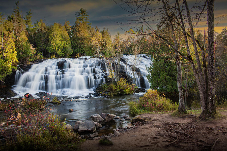 Autumn at Bond Water Falls in the Michigan Upper Peninsula Photograph by Randall Nyhof