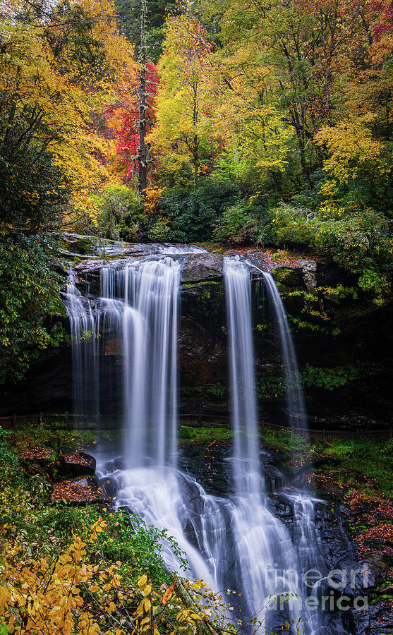 Autumn at Dry Falls, North Carolina Photograph by Ron Long Ltd Photography