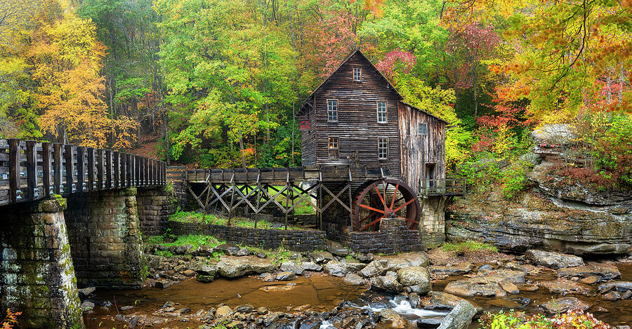 Autumn At Glade Creek Grist mill Photograph by Mark Papke