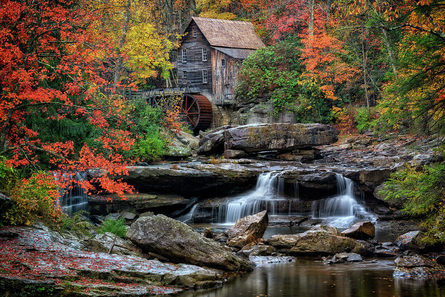 Fall Photograph - Autumn at Glade Creek Grist Mill by Rick Berk
