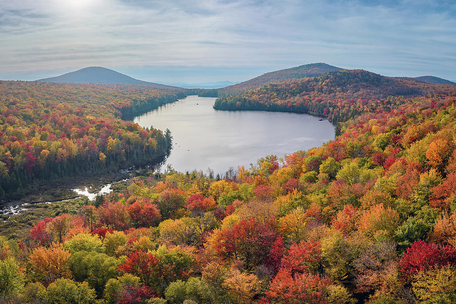 Autumn at Kettle Pond - Groton, Vermont - October 2023 Photograph by John Rowe