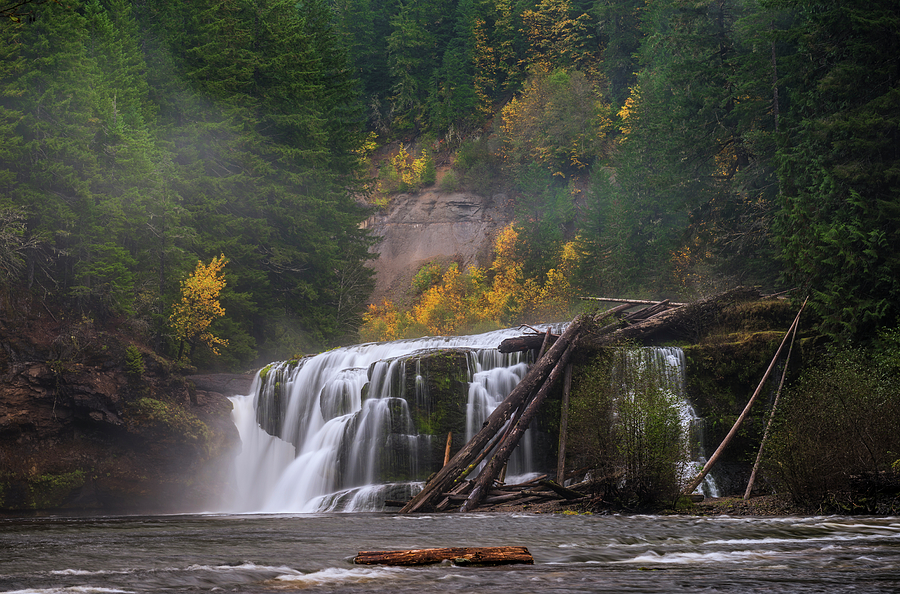 Autumn at Lower Falls Photograph by Loree Johnson