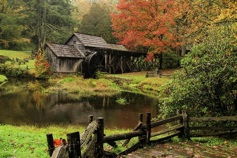 Autumn at Mabry Mill Photograph by Deb Beausoleil